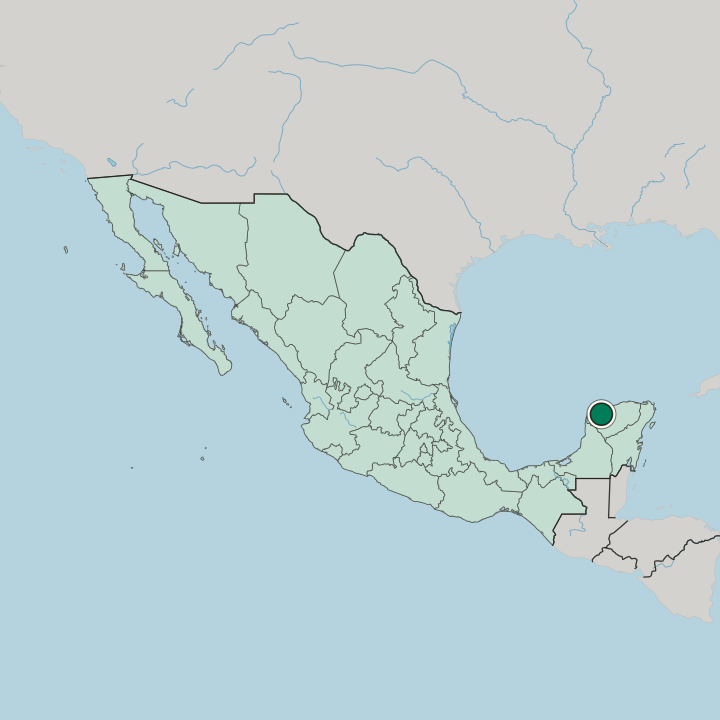 Map showing Mérida — In Mexico