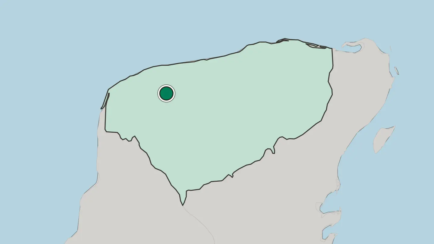 Map of Mérida in Mexico