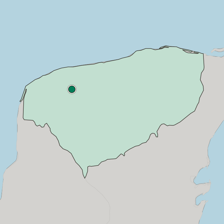Map showing Mérida — In Estado de Yucatán