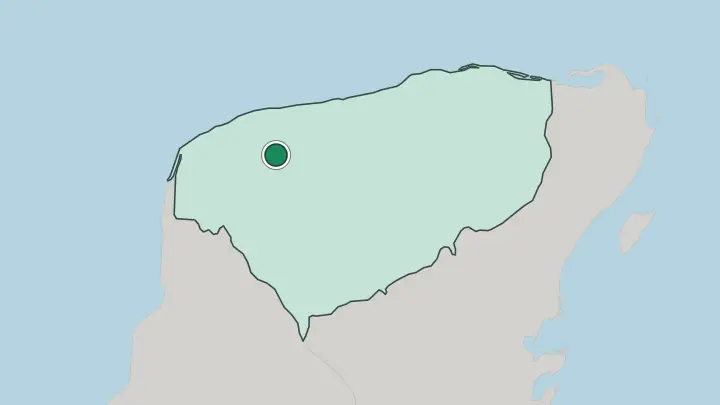 Map of Mérida in Mexico