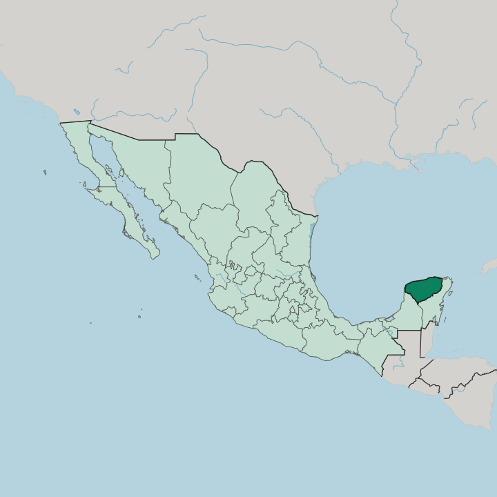 Map showing Estado de Yucatán — In Mexico