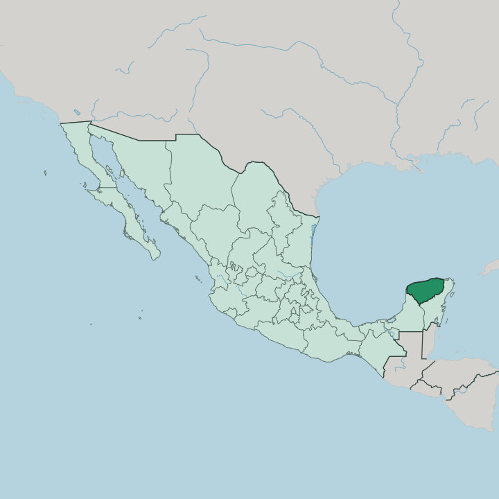 Map showing Estado de Yucatán — In Mexico