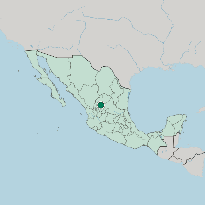 Map showing Fresnillo — In Mexico