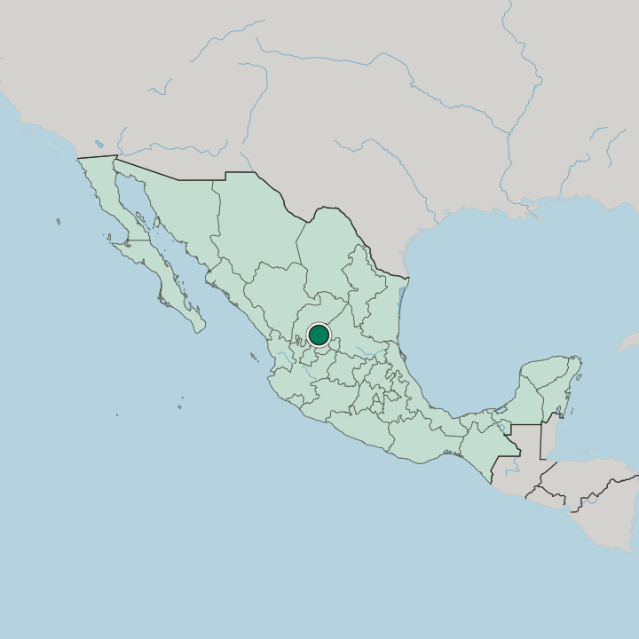 Map showing Zacatecas — In Mexico