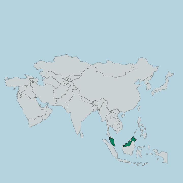 Map showing Malaysia — In Asia