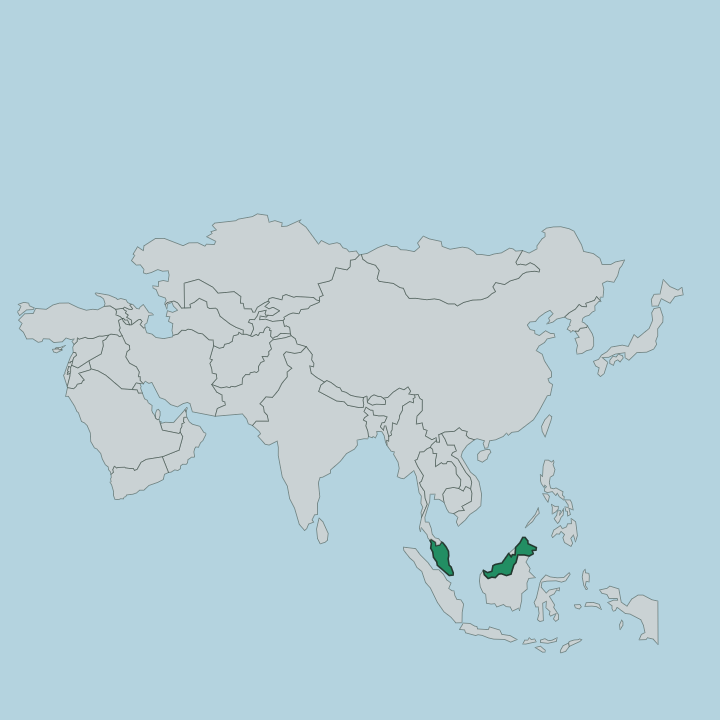 Map showing Malaysia — In Asia