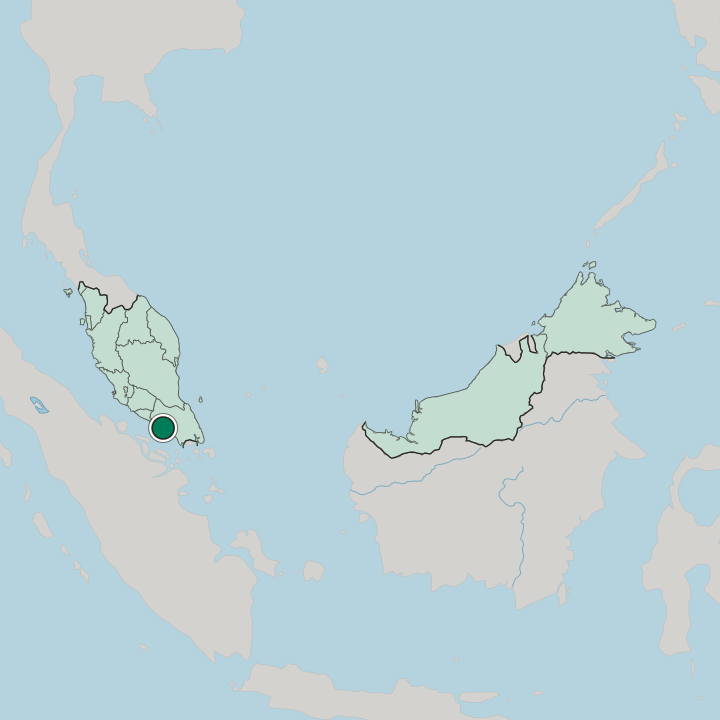 Map showing Batu Pahat — In Malaysia