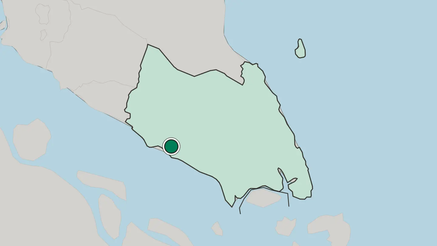 Map of Batu Pahat in Malaysia