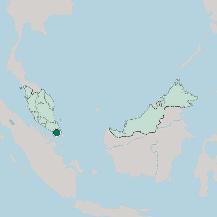 Map showing Johor Bahru — In Malaysia
