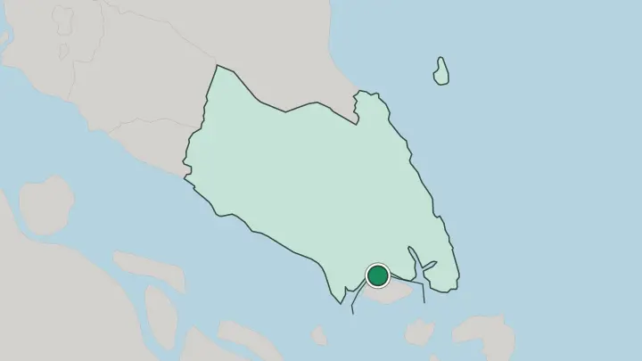 Map of Johor Bahru in Malaysia