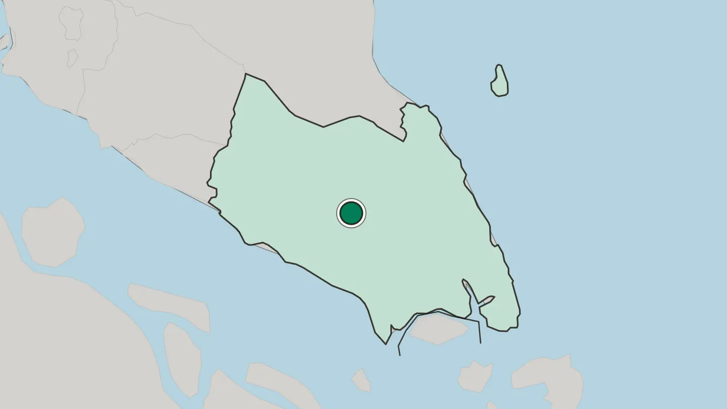Map of Kluang in Malaysia