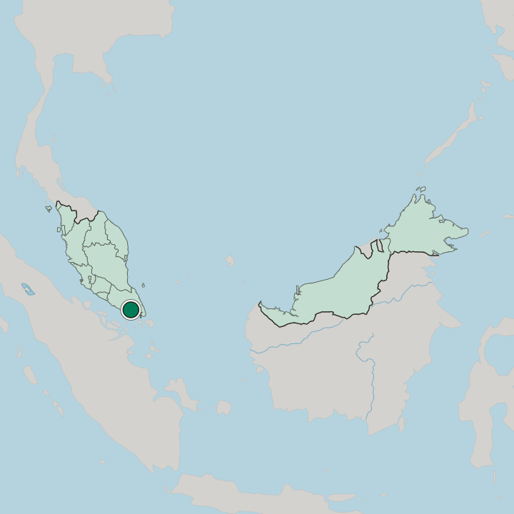 Map showing Kulai — In Malaysia