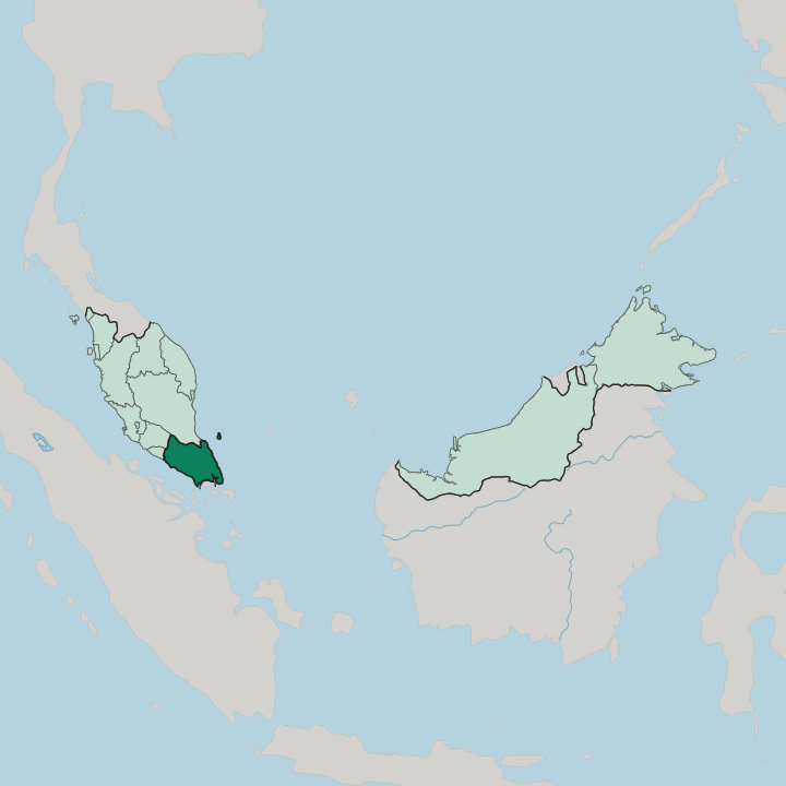 Map showing Johor — In Malaysia