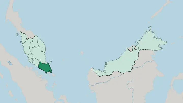 Map of Johor in Malaysia