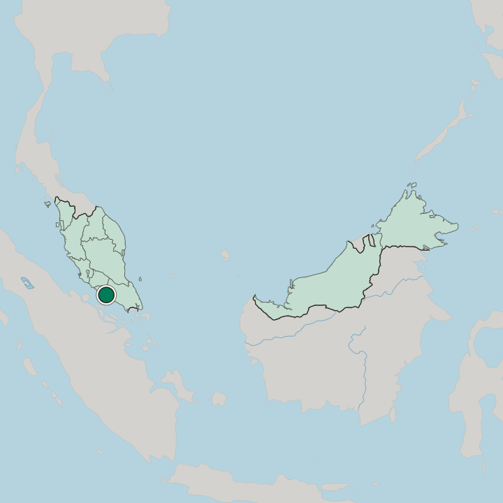 Map showing Muar — In Malaysia