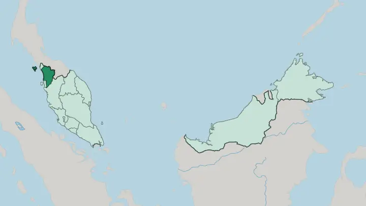 Map of Kedah in Malaysia