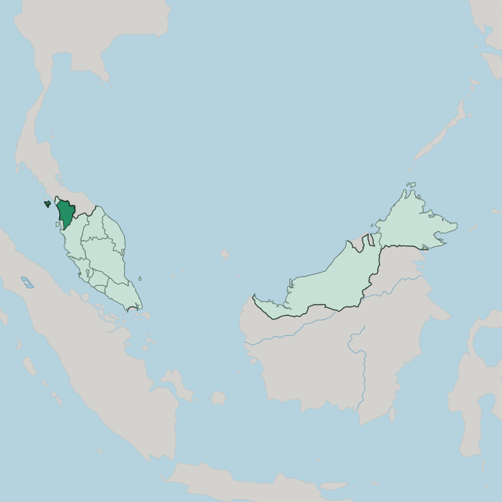 Map showing Kedah — In Malaysia