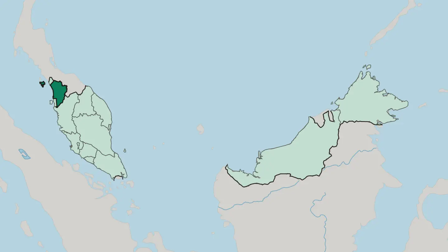 Map of Kedah in Malaysia