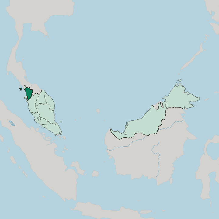 Map showing Kedah — In Malaysia
