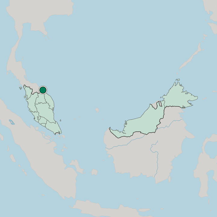 Map showing Kota Bharu — In Malaysia