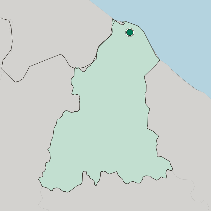 Map showing Kota Bharu — In Kelantan