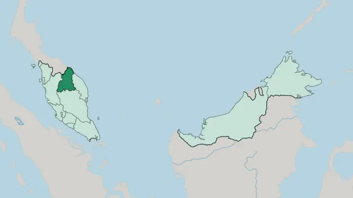Map of Kelantan in Malaysia