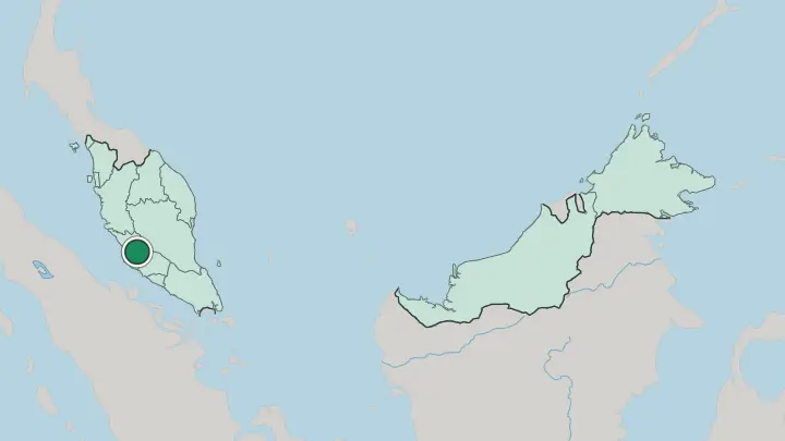 Map of Kuala Lumpur in Malaysia