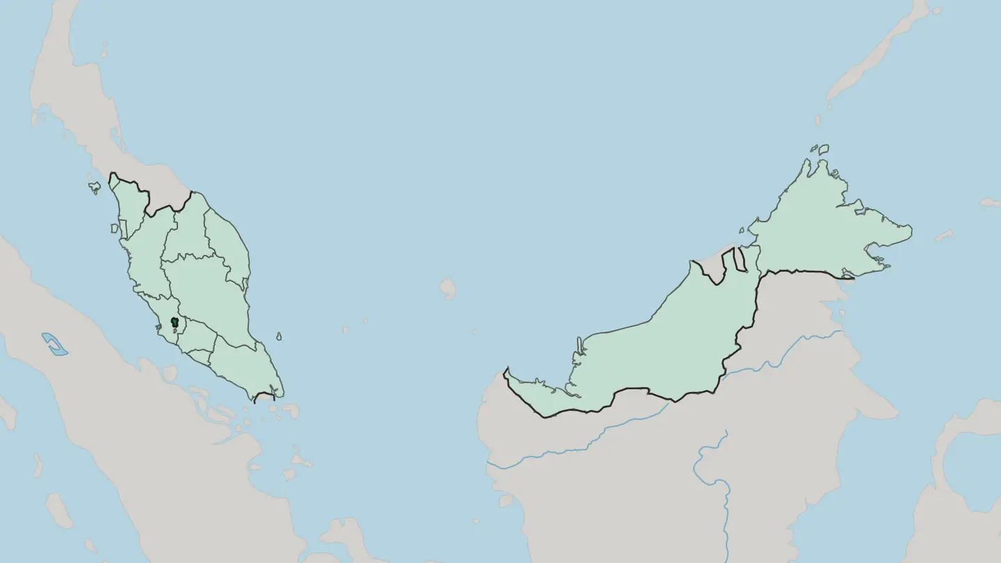 Map of Kuala Lumpur in Malaysia