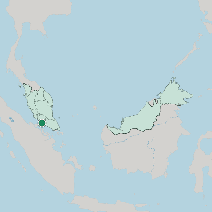 Map showing Malacca — In Malaysia