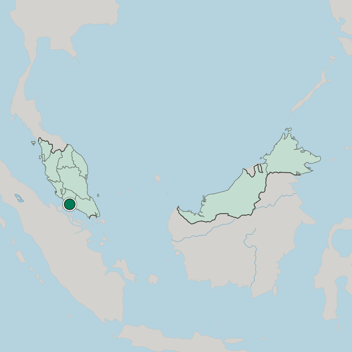 Map showing Malacca — In Malaysia