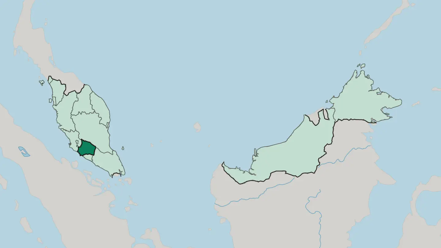 Map of Negeri Sembilan in Malaysia