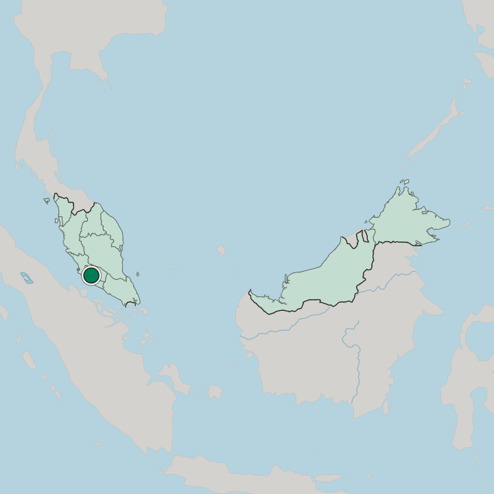 Map showing Seremban — In Malaysia