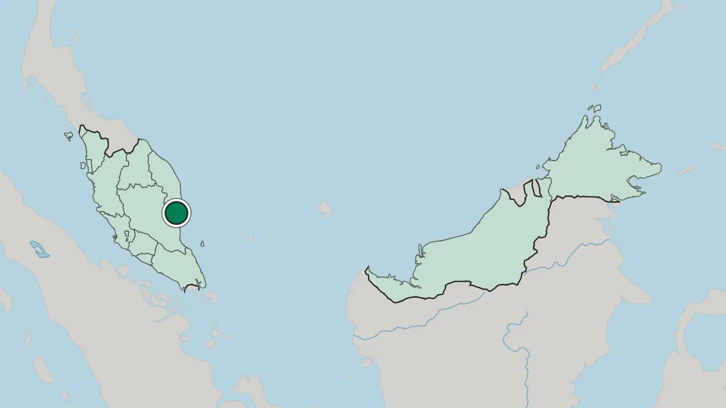 Map of Kuantan in Malaysia