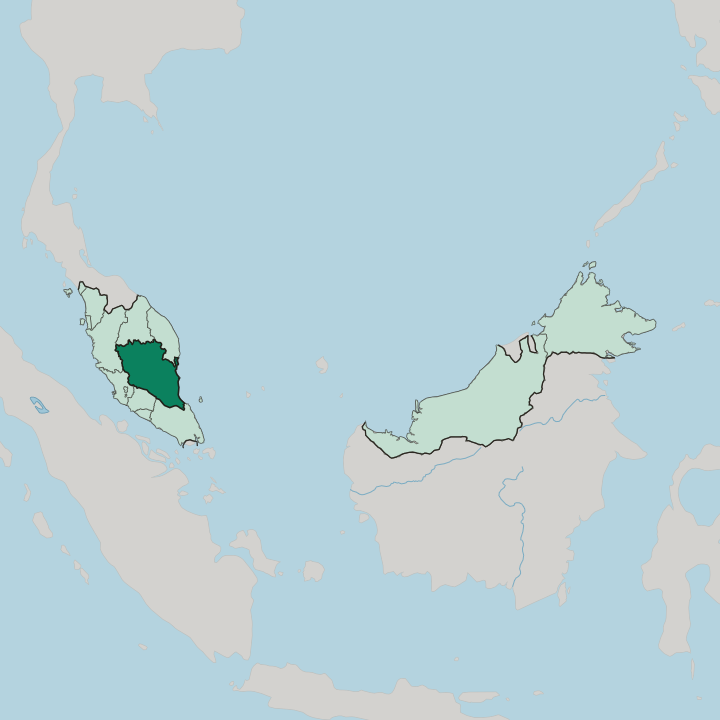 Map showing Pahang — In Malaysia