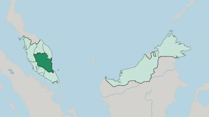 Map of Pahang in Malaysia