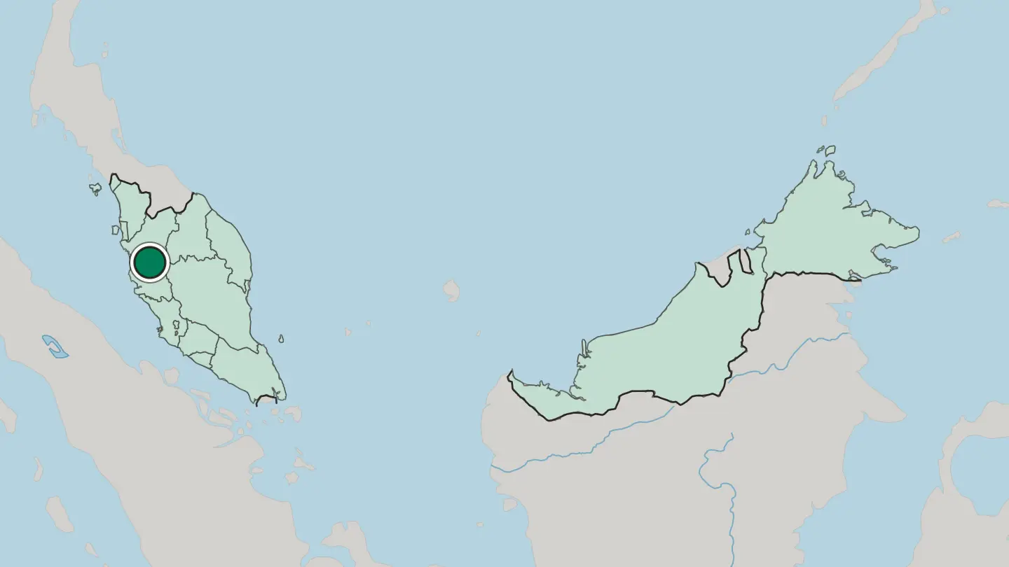 Map of Ipoh in Malaysia
