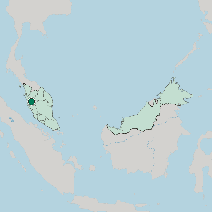 Map showing Ipoh — In Malaysia