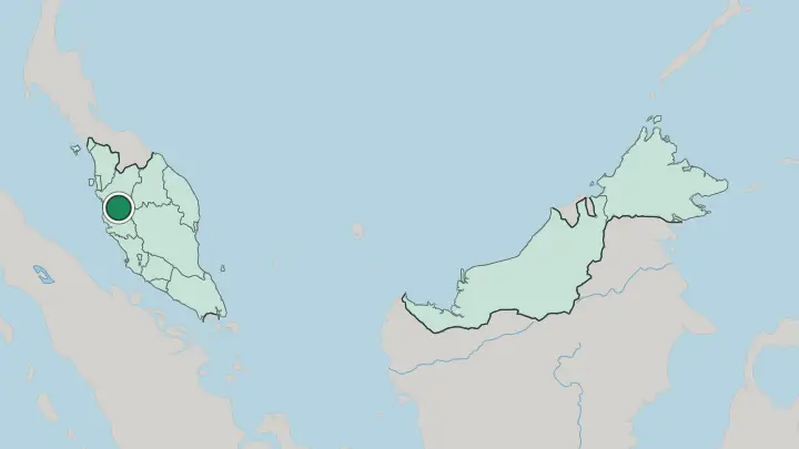Map of Ipoh in Malaysia
