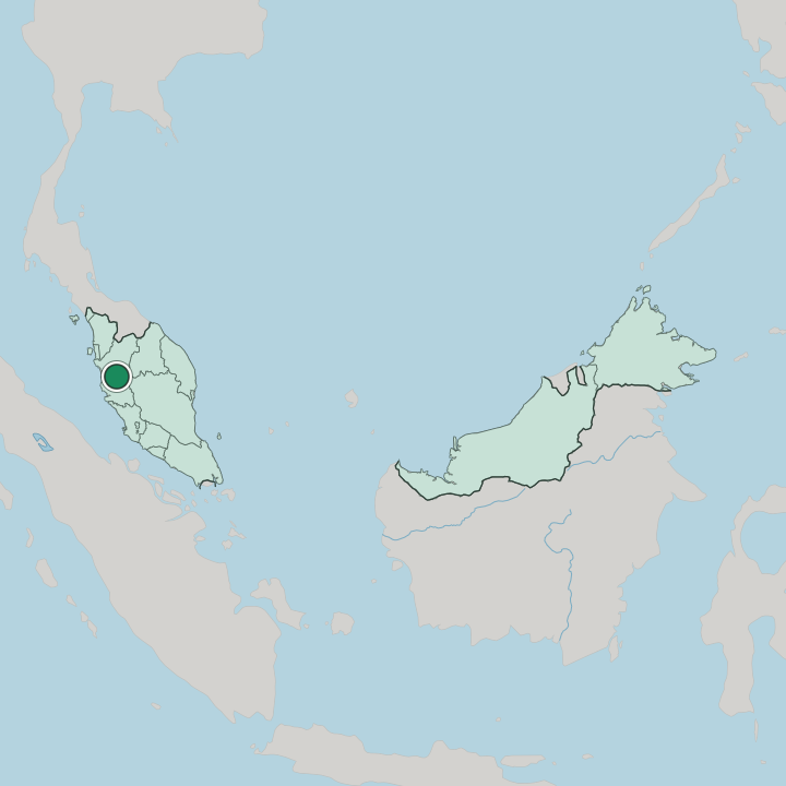 Map showing Ipoh — In Malaysia