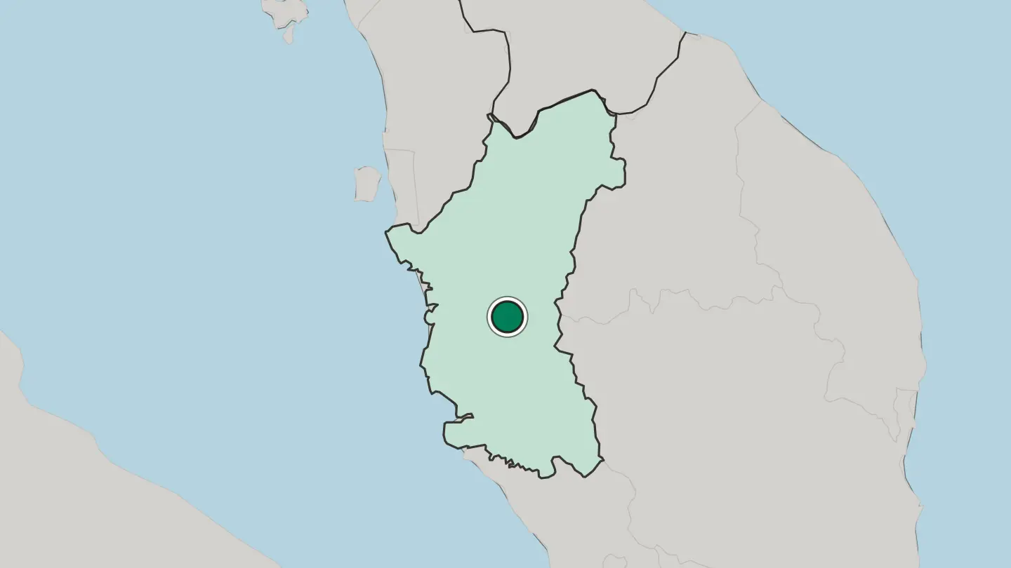 Map of Ipoh in Malaysia