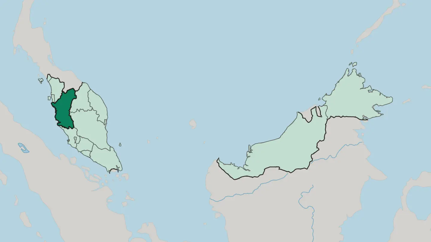 Map of Perak in Malaysia