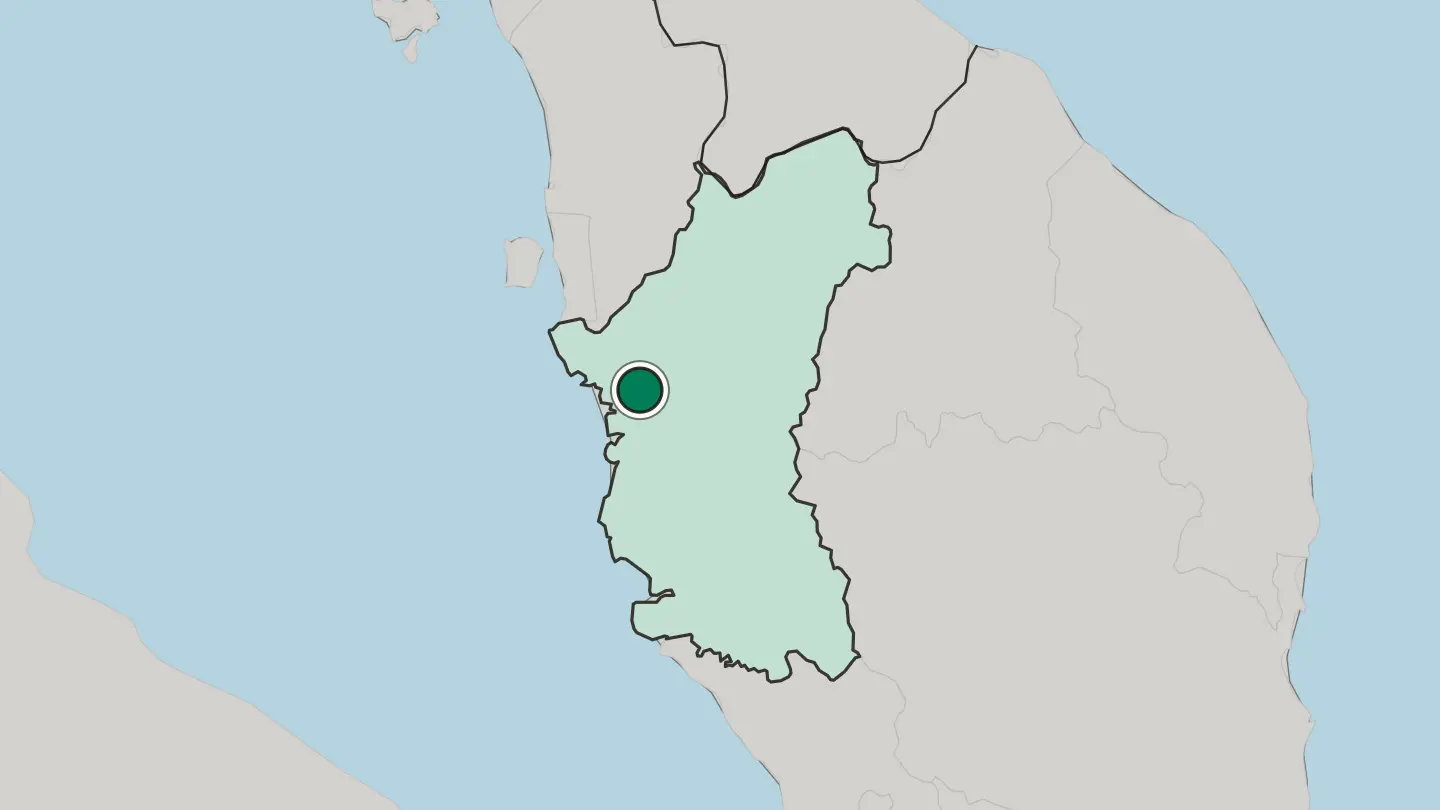 Map of Taiping in Malaysia