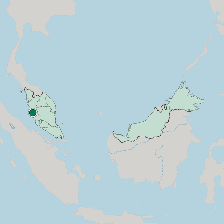 Map showing Teluk Intan — In Malaysia