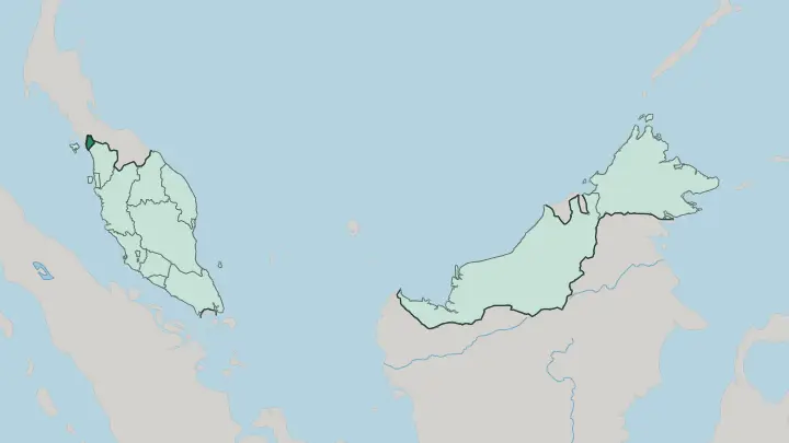 Map of Perlis in Malaysia