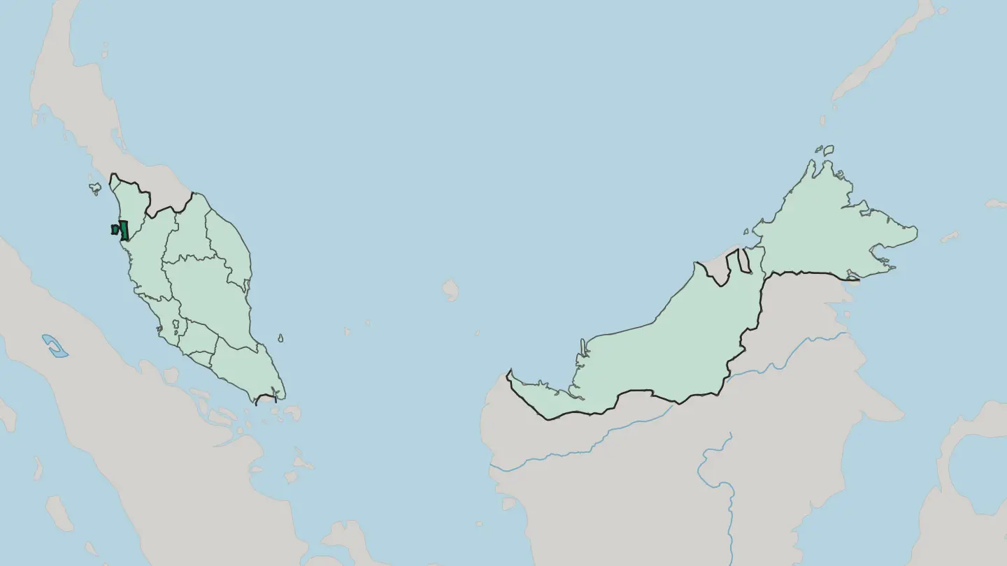 Map of Pulau Pinang in Malaysia