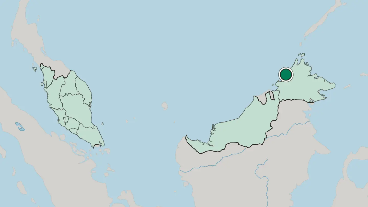 Map of Kota Kinabalu in Malaysia