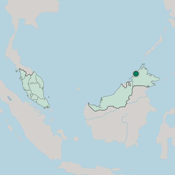 Map showing Kota Kinabalu — In Malaysia