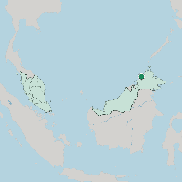 Map showing Kota Kinabalu — In Malaysia