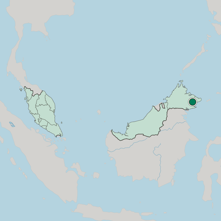 Map showing Lahad Datu — In Malaysia