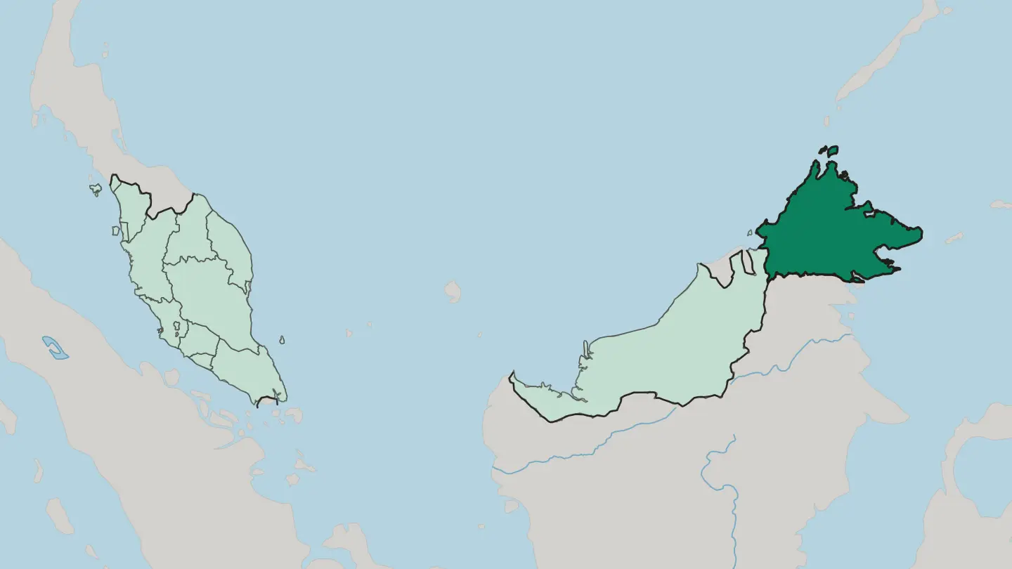 Map of Sabah in Malaysia